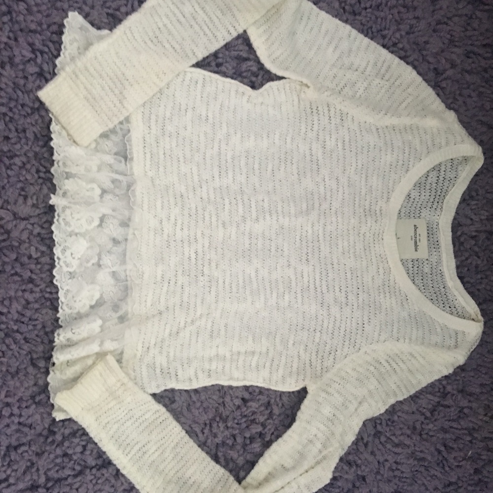 Super cute lace trim sweater